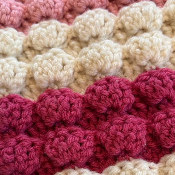 Cozy Handmade Multicolor Striped Throw Blanket 60 in x 30 in Excellent! - Picture 3 of 6